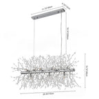 Lampadario Moderno Lineare in Cristallo a 9 Luci
