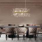 Lampadario Moderno Lineare in Cristallo a 9 Luci