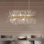 Lampadario Moderno Lineare in Cristallo a 9 Luci