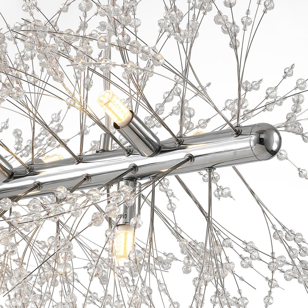 Lampadario Moderno Lineare in Cristallo a 9 Luci