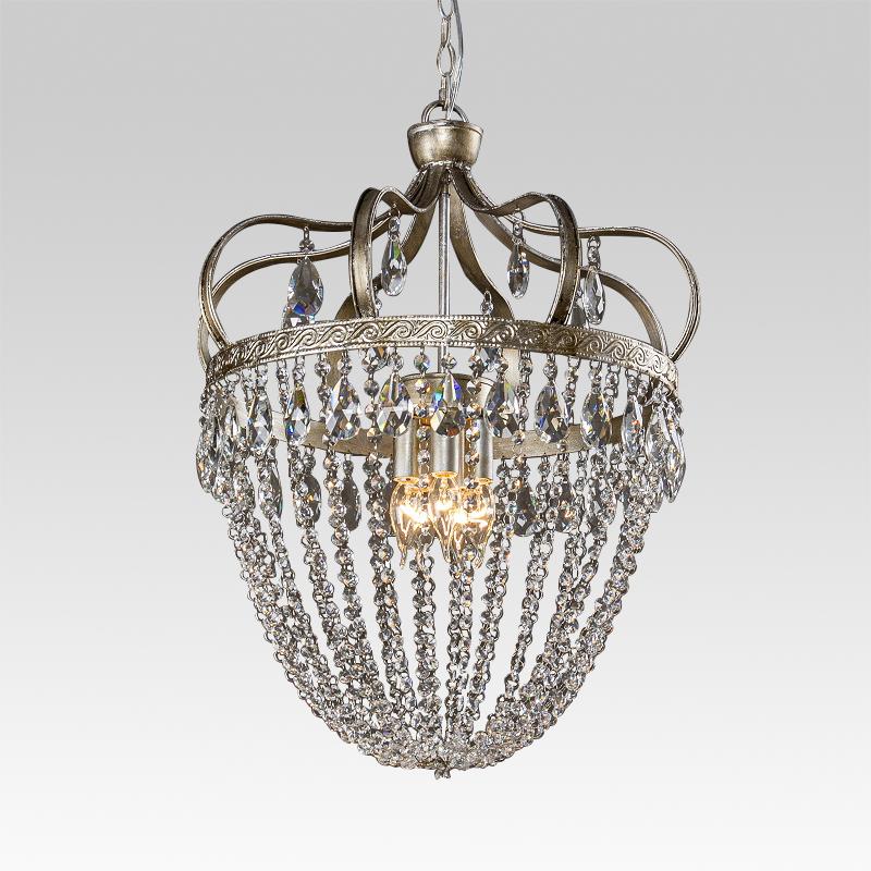 Lampadario in Cristallo di Vetro Anticato a 5 Luci