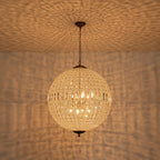 Lampadario in Cristallo Anticato a Globo