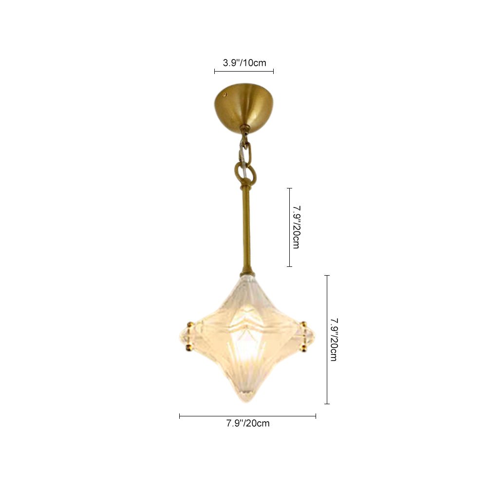 Lampada a sospensione in vetro satinato a forma di stella Art Deco con 1 luce