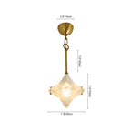 Lampada a sospensione in vetro satinato a forma di stella Art Deco con 1 luce