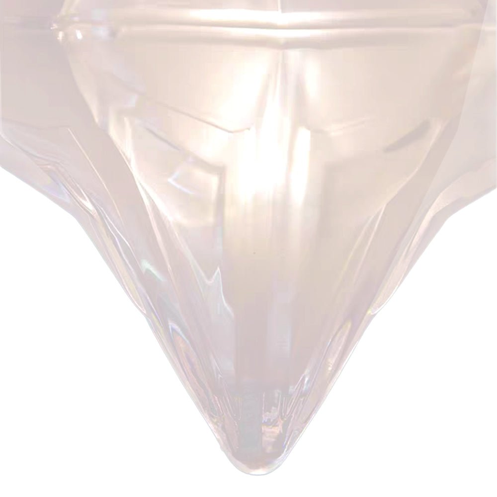 Lampada a sospensione in vetro satinato a forma di stella Art Deco con 1 luce