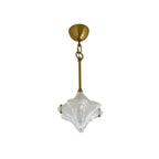 Lampada a sospensione in vetro satinato a forma di stella Art Deco con 1 luce