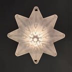 Lampada a sospensione in vetro satinato a forma di stella Art Deco con 1 luce