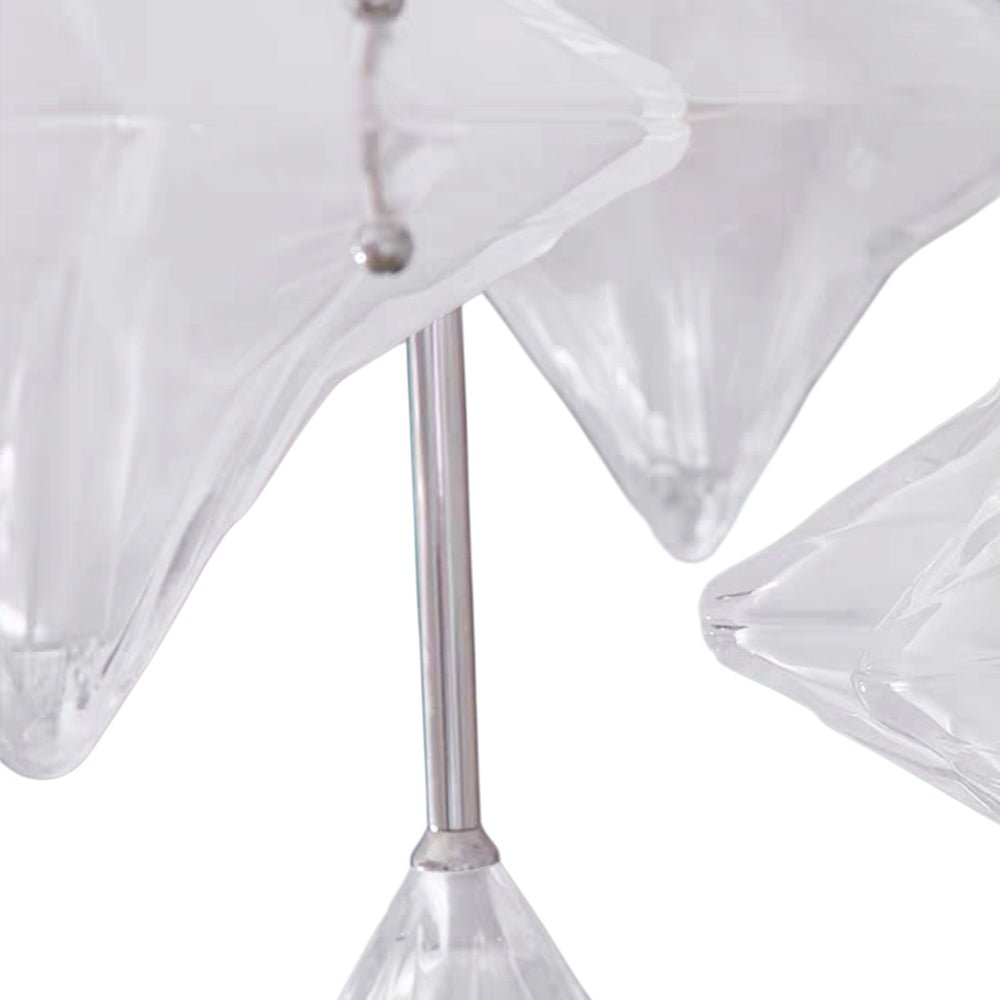 Lampada a sospensione in vetro satinato a forma di stella Art Deco con 1 luce