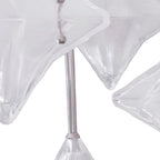 Lampada a sospensione in vetro satinato a forma di stella Art Deco con 1 luce