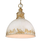 Lampadario Vintage a 1 Luce in Metallo Fatta a Mano con Paralume a Cupola