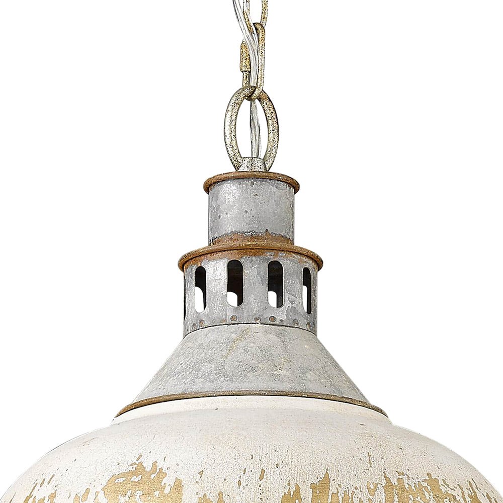 Luce a Sospensione Domale Artigianale in Pittura a Mano con Bordo Larghezza 1 Luce