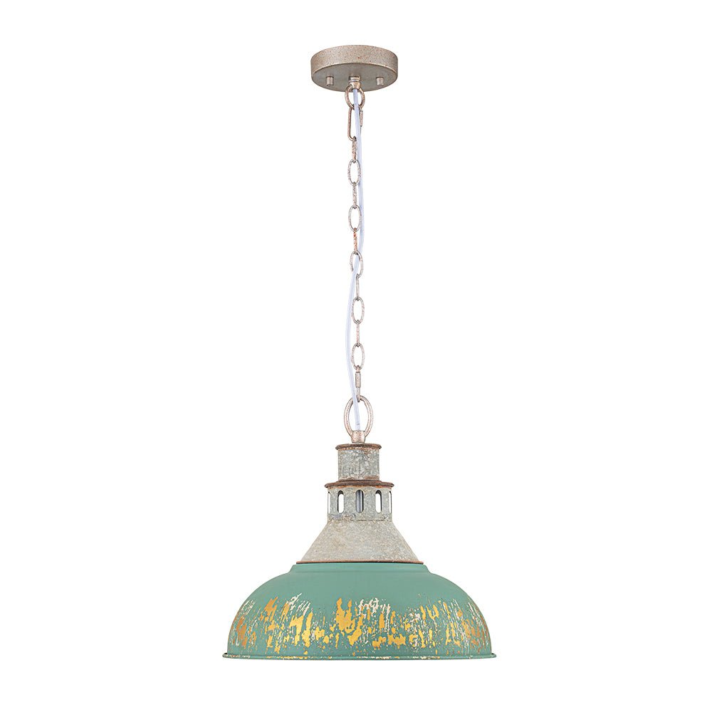Luce a Sospensione Domale Artigianale in Pittura a Mano con Bordo Larghezza 1 Luce