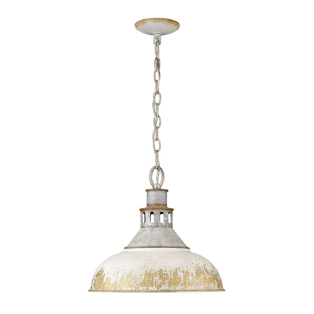Luce a Sospensione Domale Artigianale in Pittura a Mano con Bordo Larghezza 1 Luce