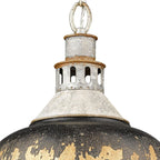 Luce a Sospensione Domale Artigianale in Pittura a Mano con Bordo Larghezza 1 Luce