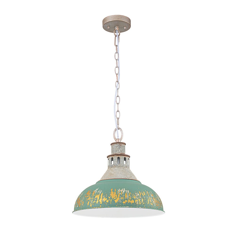 Luce a Sospensione Domale Artigianale in Pittura a Mano con Bordo Larghezza 1 Luce
