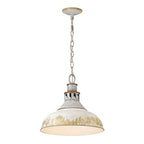 Luce a Sospensione Domale Artigianale in Pittura a Mano con Bordo Larghezza 1 Luce