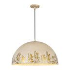 Lampada a sospensione singola a cupola in metallo vintage 1 luce, dipinta a mano e invecchiata