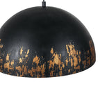 Lampada a sospensione singola a cupola in metallo vintage 1 luce, dipinta a mano e invecchiata