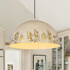 Lampada a sospensione singola a cupola in metallo vintage 1 luce, dipinta a mano e invecchiata