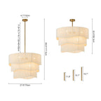 Lampadario Woven a Tamburo a Strati con 6 Luci in Stile Boho