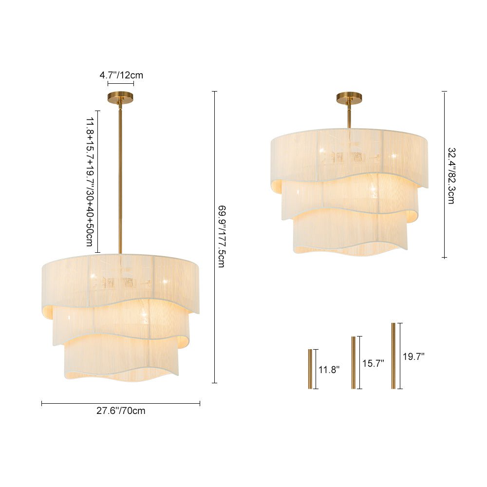 Lampadario Woven a Tamburo a Strati con 6 Luci in Stile Boho