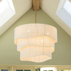 Lampadario Woven a Tamburo a Strati con 6 Luci in Stile Boho
