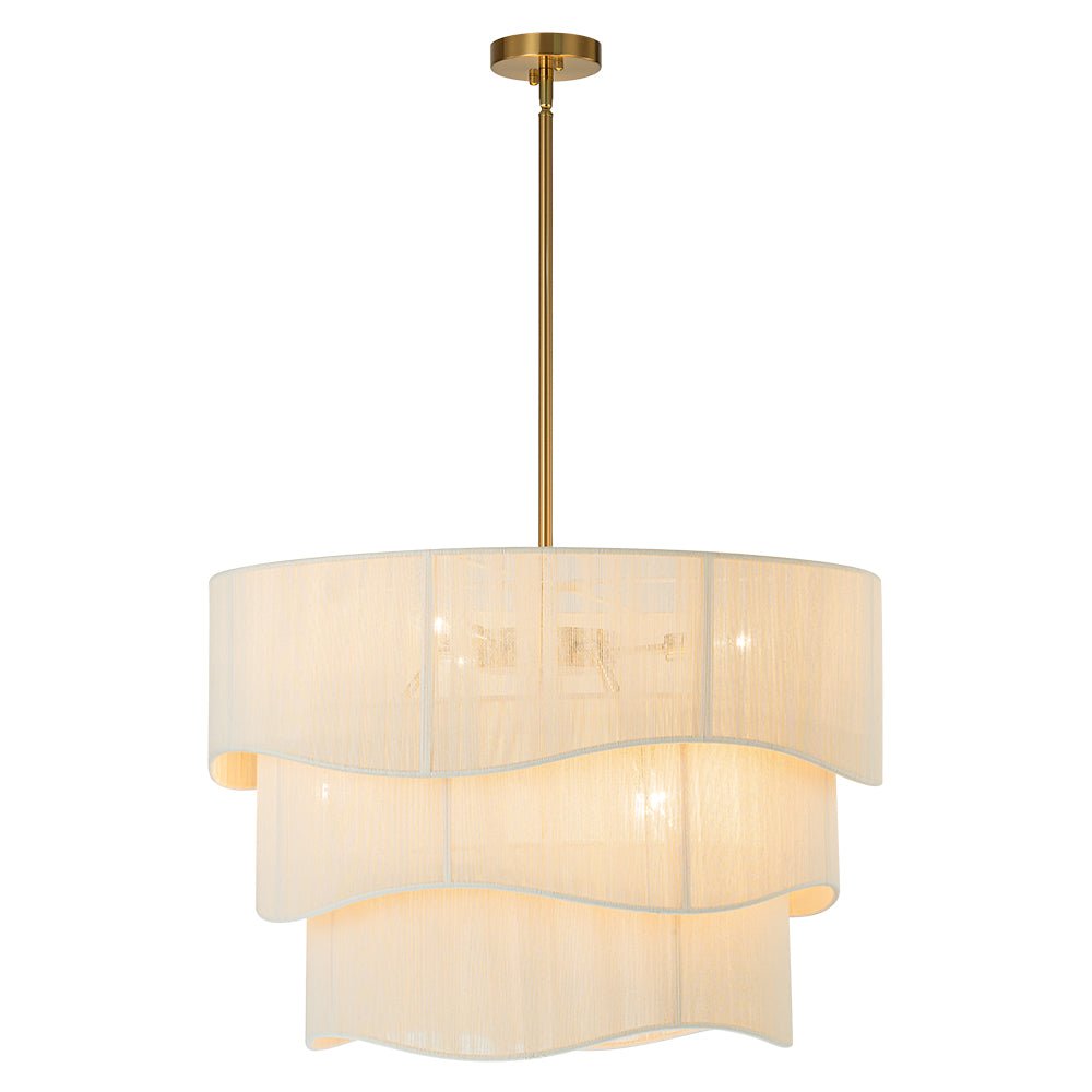 Lampadario Woven a Tamburo a Strati con 6 Luci in Stile Boho