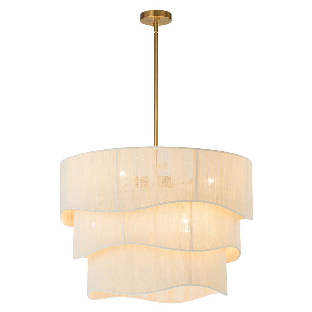 Lampadario Woven a Tamburo a Strati con 6 Luci in Stile Boho
