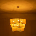 Lampadario Woven a Tamburo a Strati con 6 Luci in Stile Boho