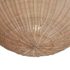 Boho Farmhouse Applique Semi Flush Montato in Rattan Intrecciato a Mano con 2 Luci e Design a Ciotola Scallop