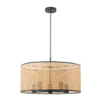 Lampadario a tamburo in rattan intrecciato a mano Boho