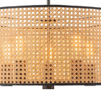 Lampadario a tamburo in rattan intrecciato a mano Boho