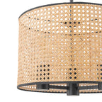 Lampadario a tamburo in rattan intrecciato a mano Boho