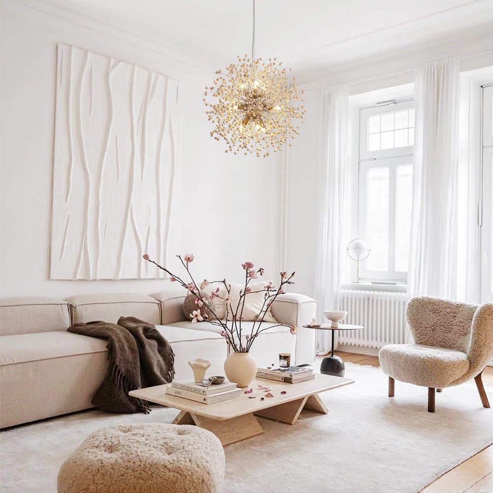 Lampadario Fuochi d'Artificio in Legno con Perline Boho