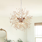Lampadario Fuochi d'Artificio in Legno con Perline Boho