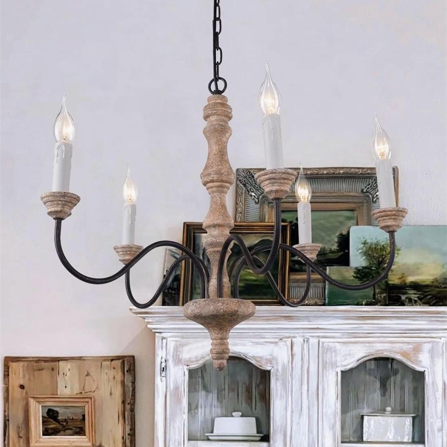 Lampadario a Candela in Stile Classico con 5 Luci
