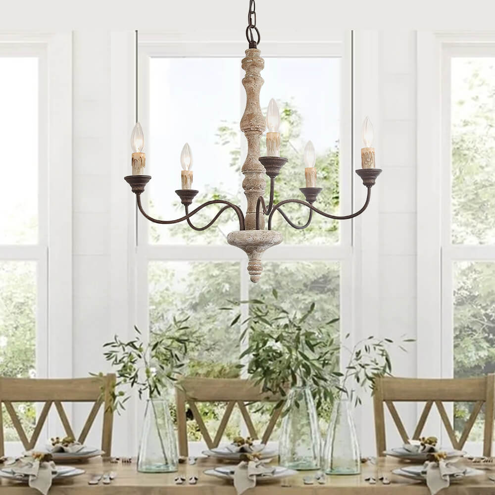 Lampadario a Candela in Stile Classico con 5 Luci