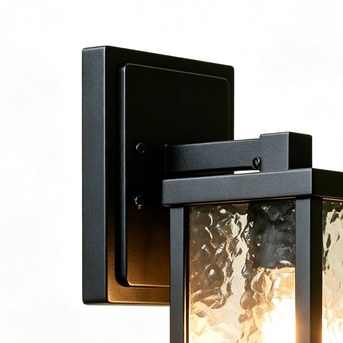 Lanterna Classica da Esterno a 1 Luce con Vetro Ondulato per Parete da Veranda