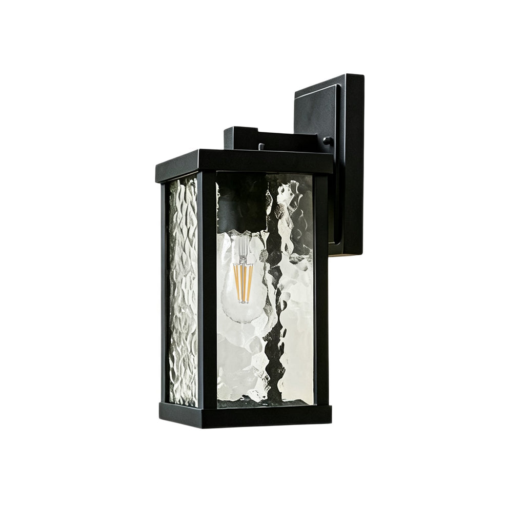 Lanterna Classica da Esterno a 1 Luce con Vetro Ondulato per Parete da Veranda