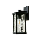 Lanterna Classica da Esterno a 1 Luce con Vetro Ondulato per Parete da Veranda