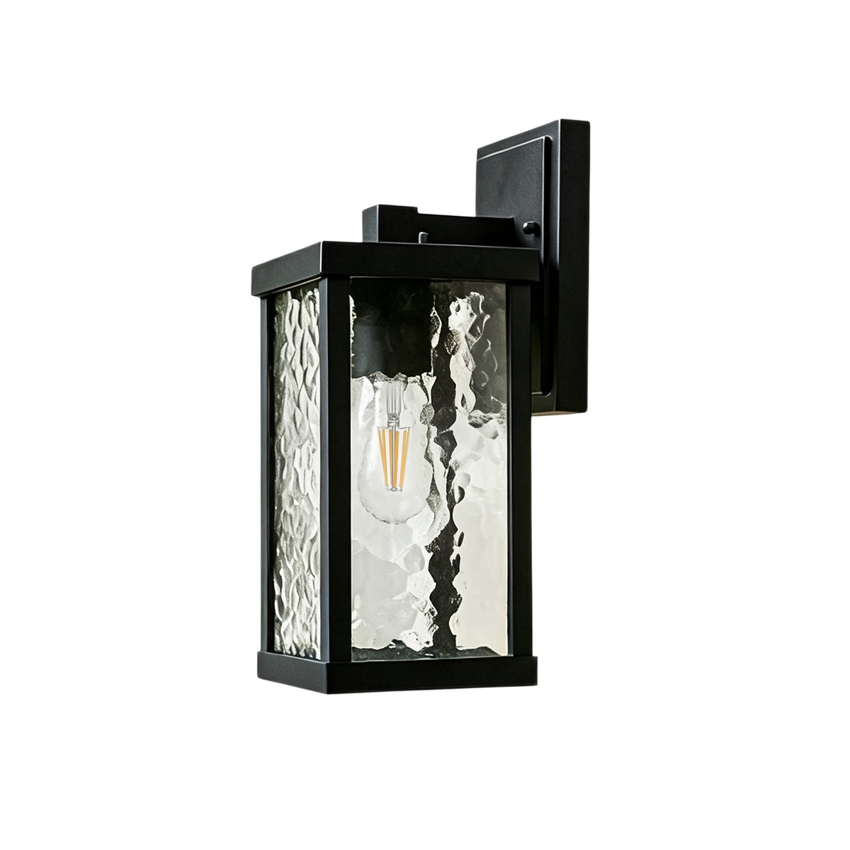 Lanterna Classica da Esterno a 1 Luce con Vetro Ondulato per Parete da Veranda