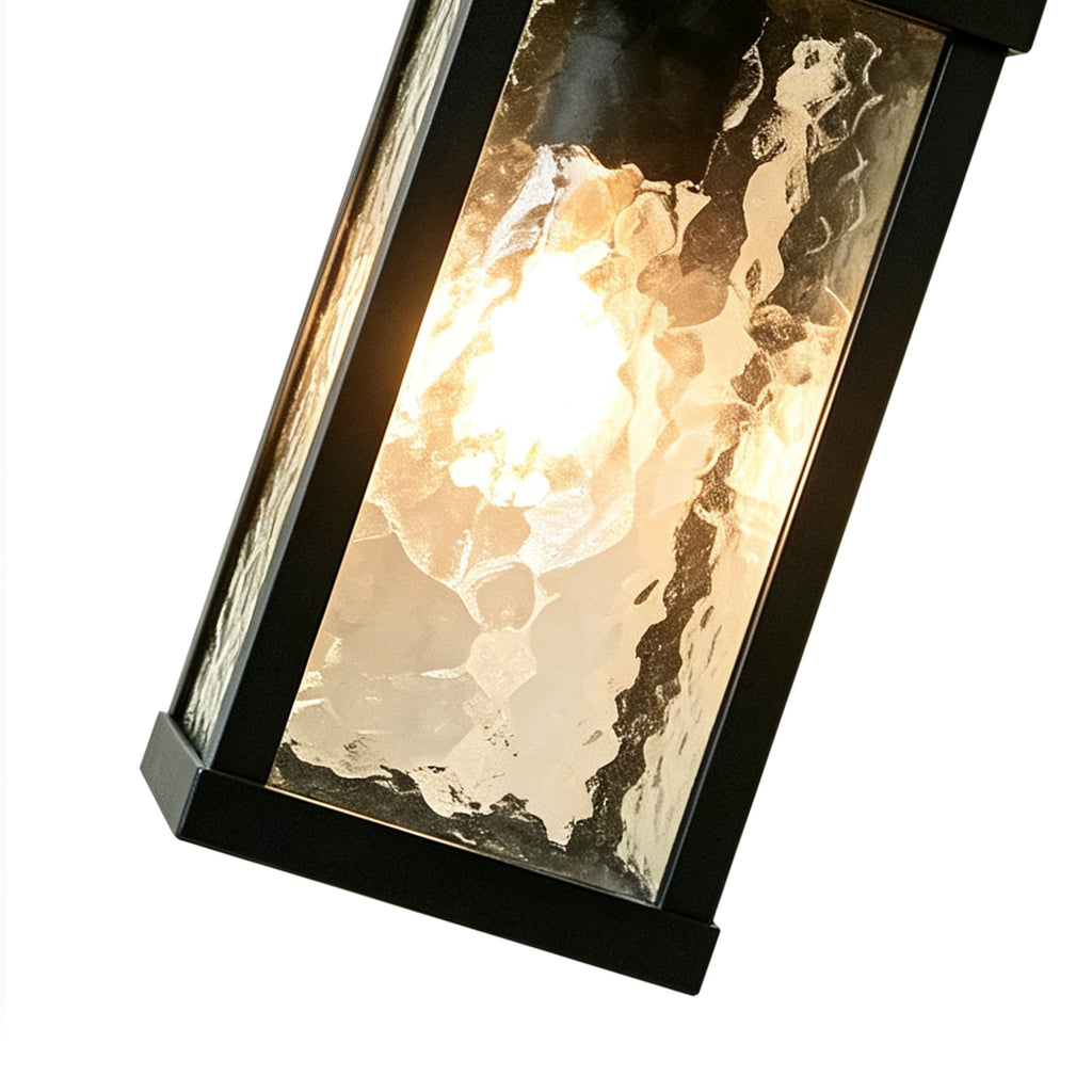 Lanterna Classica da Esterno a 1 Luce con Vetro Ondulato per Parete da Veranda
