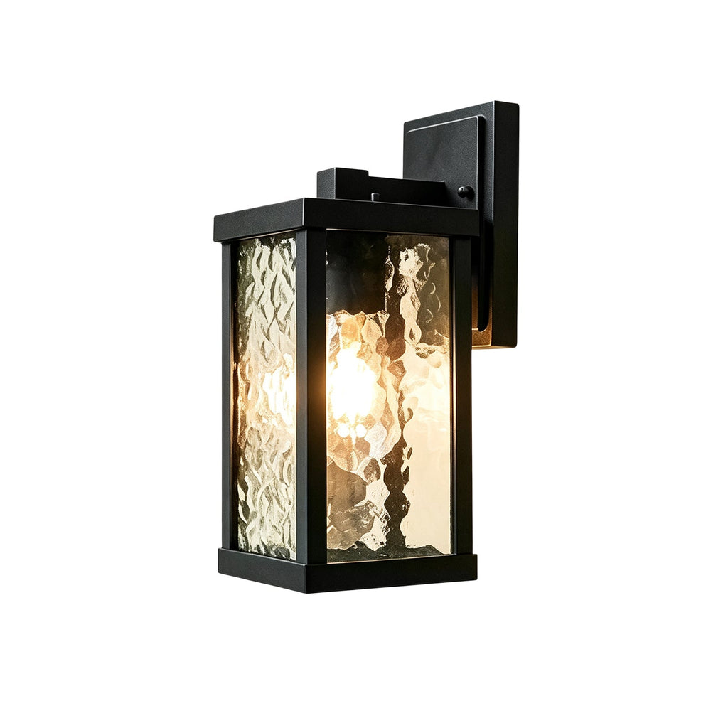 Lanterna Classica da Esterno a 1 Luce con Vetro Ondulato per Parete da Veranda