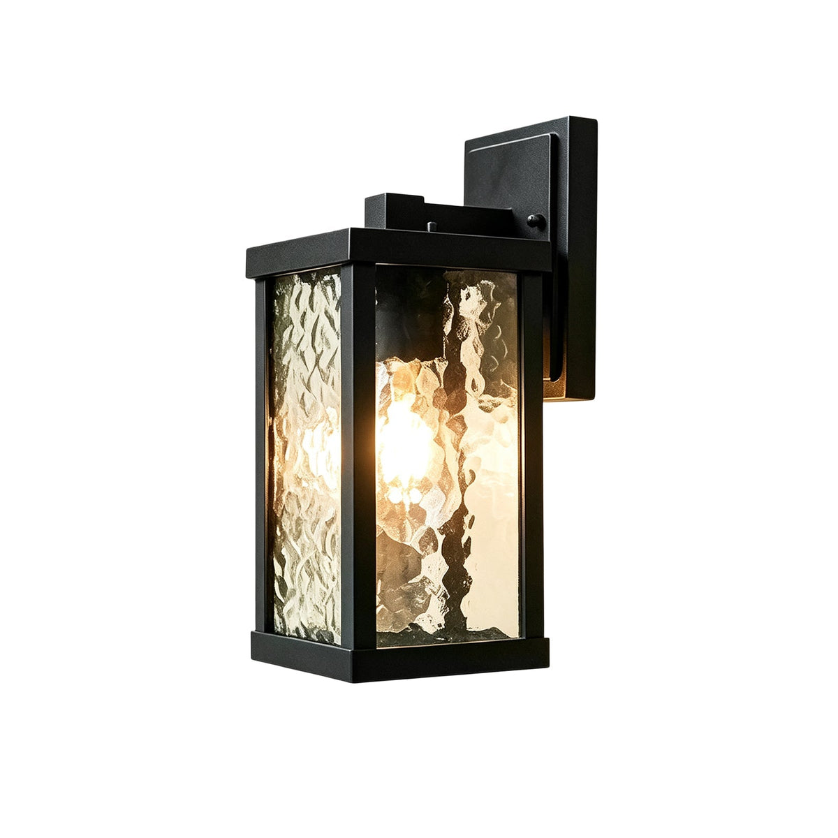 Lanterna Classica da Esterno a 1 Luce con Vetro Ondulato per Parete da Veranda