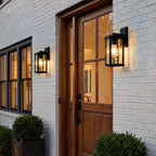 Lanterna Classica da Esterno a 1 Luce con Vetro Ondulato per Parete da Veranda