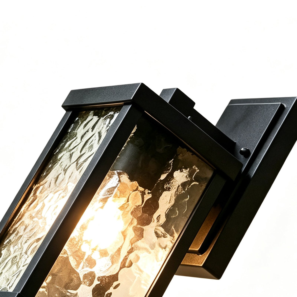 Lanterna Classica da Esterno a 1 Luce con Vetro Ondulato per Parete da Veranda