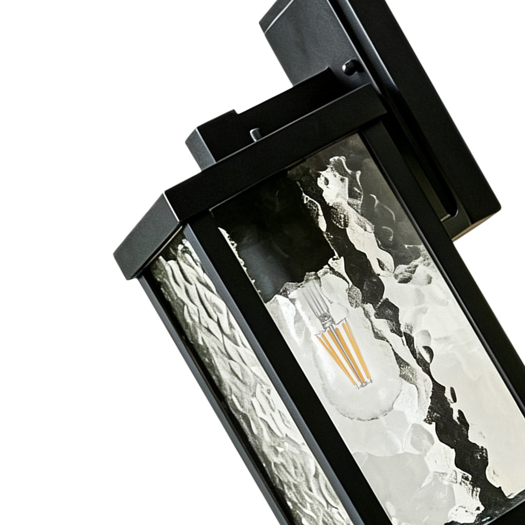Lanterna Classica da Esterno a 1 Luce con Vetro Ondulato per Parete da Veranda