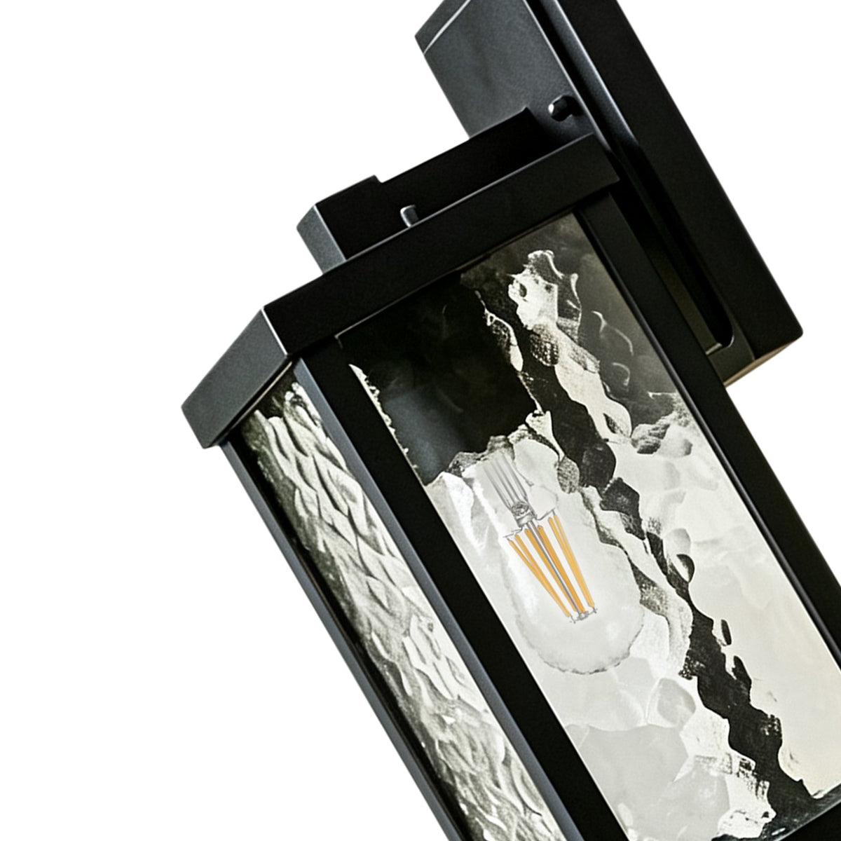 Lanterna Classica da Esterno a 1 Luce con Vetro Ondulato per Parete da Veranda