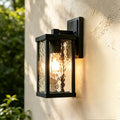 Lanterna Classica da Esterno a 1 Luce con Vetro Ondulato per Parete da Veranda