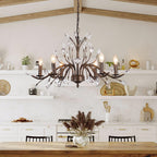 Candelabro a Candela in Stile Francese Classico con Accenti in Cristallo